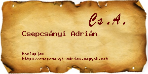 Csepcsányi Adrián névjegykártya